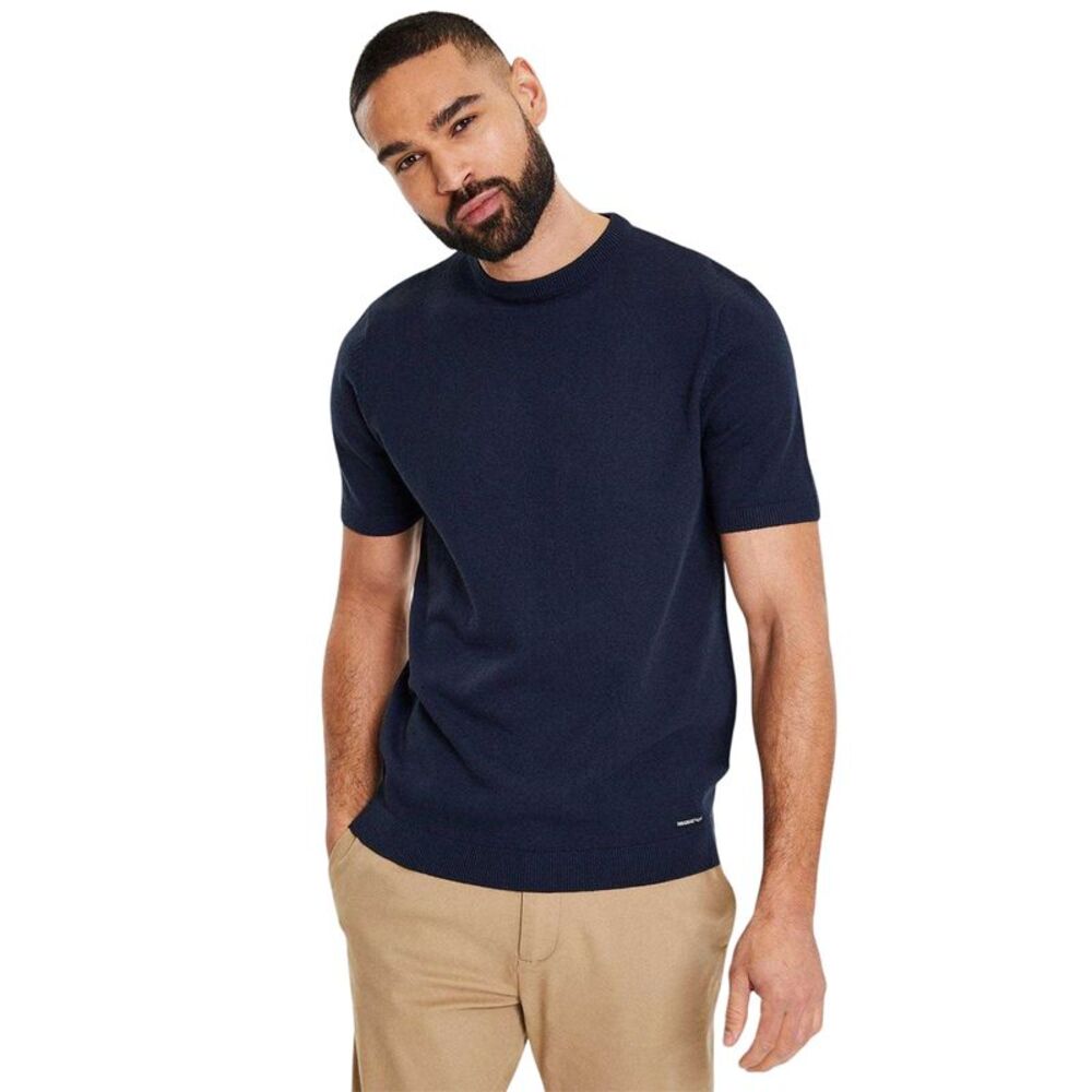 Threadbare Mens Crew Neck Regular T-Shirt / Navy